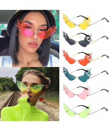 Cat Eye Fashion Irregular Glasses Sunglasses - Black - CB199Y2IY86 $29.97