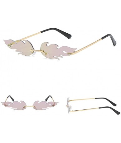 Wrap NA Halworld Sunglasses for Women Irregular Shape Retro Sunglasses - Polarized UV Protection - Pink - CT190GLSK0L $19.42