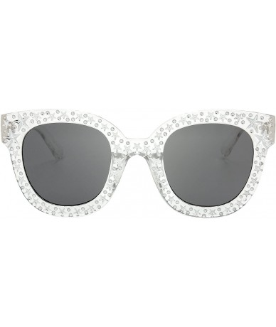 Oversized Women Oversized Cat eye Crystal Brand Designer Shades Sunglasses Gift Box - 4-shiny Crystal - CE18C6AUL3Y $21.43