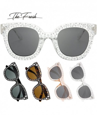 Oversized Women Oversized Cat eye Crystal Brand Designer Shades Sunglasses Gift Box - 4-shiny Crystal - CE18C6AUL3Y $21.43