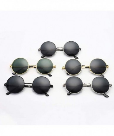 Round Ladies Luxury Vintage Mirror Small Round Eye Sunglasses Men Women Eyewear Metal Retro Frame Sun Glasses - 5 - C8198ZQH5...