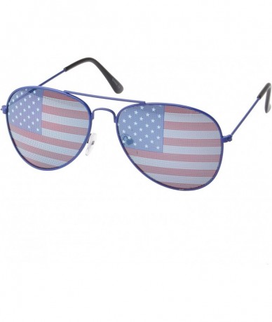 Aviator Patriot USA Flag Classic Teardrop Aviator Sunglasses UV400 - Blue - C011NUXSTRH $17.65