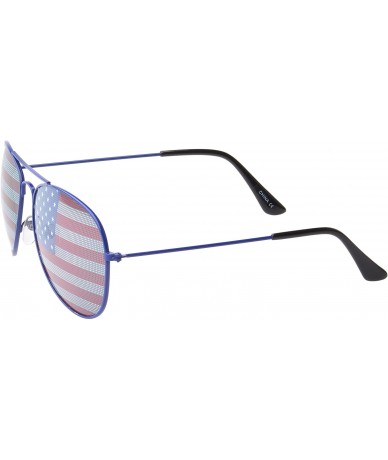 Aviator Patriot USA Flag Classic Teardrop Aviator Sunglasses UV400 - Blue - C011NUXSTRH $17.65