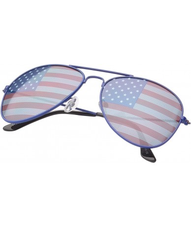 Aviator Patriot USA Flag Classic Teardrop Aviator Sunglasses UV400 - Blue - C011NUXSTRH $17.65