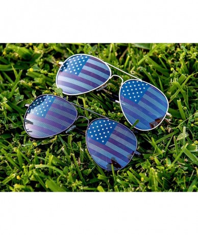 Wayfarer American Flag Mirror Novelty Decorative Sunglasses - 2-gold & Black-black Gift Box - C211O2QCSFF $25.38