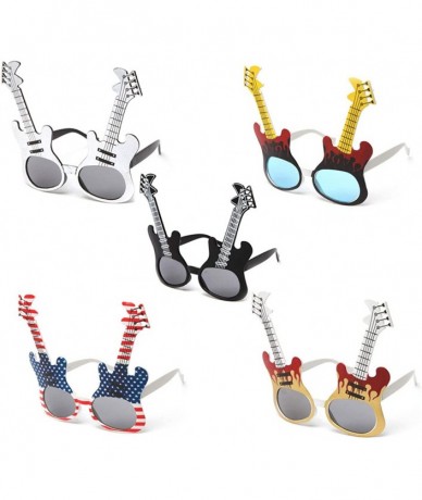 Oversized Party Fun Props Unique Guitar Design Festival Sunglasses - 5 Pack - CA1862ZSLXE $44.06