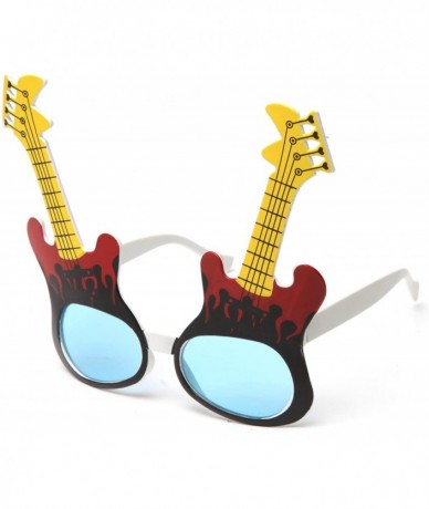 Oversized Party Fun Props Unique Guitar Design Festival Sunglasses - 5 Pack - CA1862ZSLXE $44.06