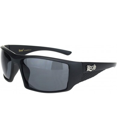 Wrap Locs Sunglasses Hardcore Shades Mens Rectangular Wrap Around Black UV 400 - CI1956OD40N $20.49