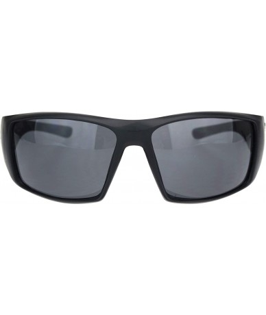 Wrap Locs Sunglasses Hardcore Shades Mens Rectangular Wrap Around Black UV 400 - CI1956OD40N $20.49