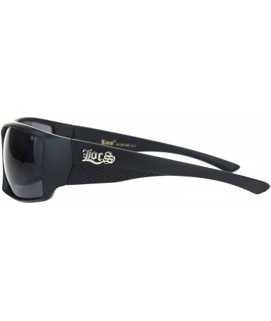 Wrap Locs Sunglasses Hardcore Shades Mens Rectangular Wrap Around Black UV 400 - CI1956OD40N $20.49