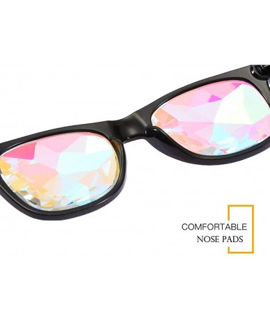 Goggle Rave Festival Kaleidoscope Glasses Rainbow Prism Sunglasses for Women Men - Red+yellow - CV18SUCMK6I $34.78