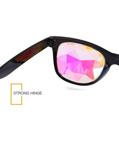 Goggle Rave Festival Kaleidoscope Glasses Rainbow Prism Sunglasses for Women Men - Red+yellow - CV18SUCMK6I $34.78