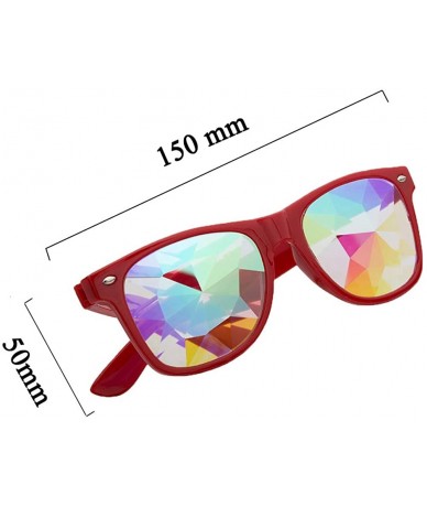 Goggle Rave Festival Kaleidoscope Glasses Rainbow Prism Sunglasses for Women Men - Red+yellow - CV18SUCMK6I $34.78