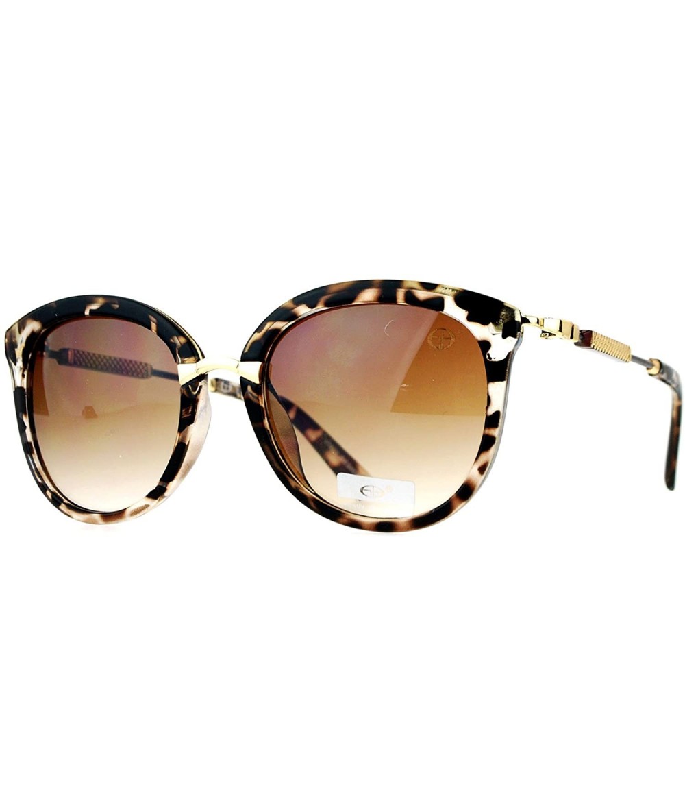 Butterfly Designer Fashion Womens Sunglasses Round Butterfly Frame UV 400 - Clear Tortoise - CT18762357W $21.30