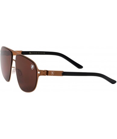 Aviator Intimidators Flat Thin Frame Oval Aviator Sunglasses - Brown Bronze - CD199LX70DN $52.11