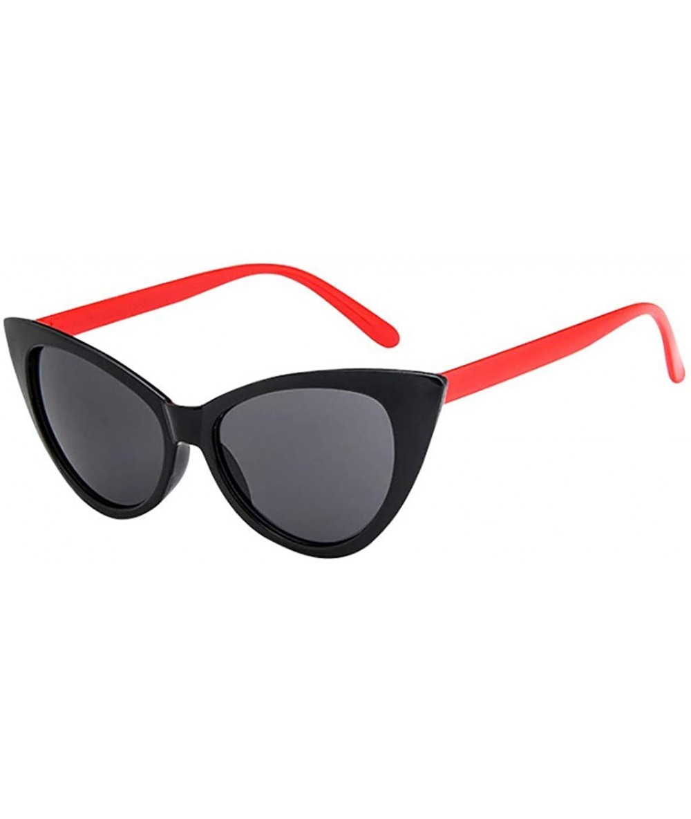 Goggle Retro Vintage Narrow Cat Eye Sunglasses for Women Clout Goggles Plastic Frame - Black2 - CZ193TCS64C $14.07