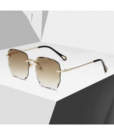 Square Sunglasses Protection Gradients Fashionable - Brown - CJ190C79SZY $83.24