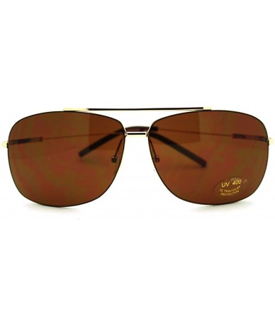 Square Square Aviator Sunglasses Lite Weight Thin Frame Navigator - Gold - CE11GNFXAWR $19.31