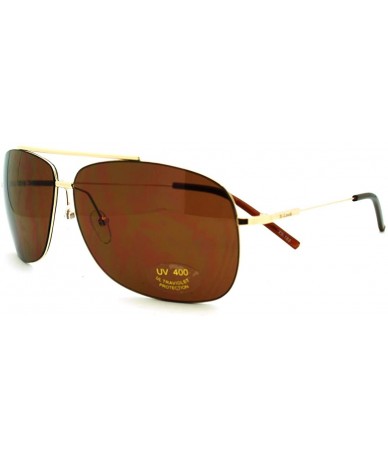 Square Square Aviator Sunglasses Lite Weight Thin Frame Navigator - Gold - CE11GNFXAWR $19.31