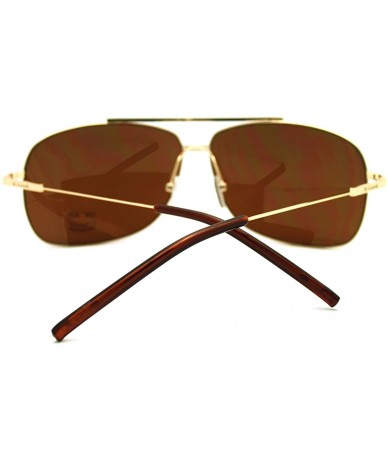 Square Square Aviator Sunglasses Lite Weight Thin Frame Navigator - Gold - CE11GNFXAWR $19.31