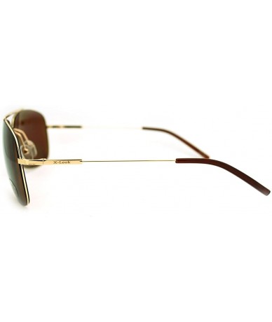 Square Square Aviator Sunglasses Lite Weight Thin Frame Navigator - Gold - CE11GNFXAWR $19.31