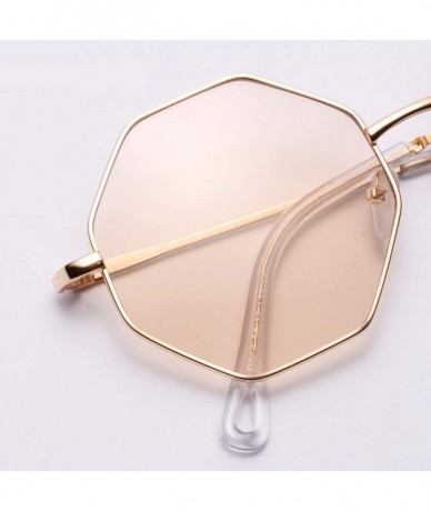 Oversized big vintage polygon sunglasses female 2019 octagon tinted clear sun glasses for women men metal frame uv400 - CY18R...