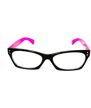 Square Unisex Squared Frame Two Tone Colors Clear Lens Glasses - Pink - CP11YN6NBBJ $19.68