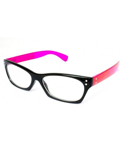 Square Unisex Squared Frame Two Tone Colors Clear Lens Glasses - Pink - CP11YN6NBBJ $19.68