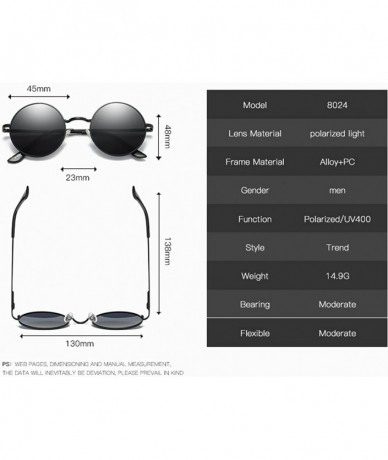 Round Retro Vintage Lennon Style Round Sunglasses Mirrored lenses Metal Frame 50mm - Black/Black - C612FPZNIYB $19.32