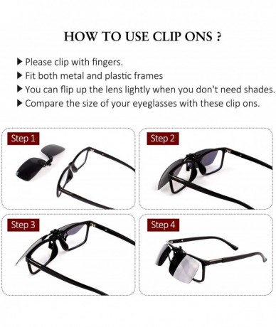 Rimless Clip-on Flip Up Polarized Rimless Rectangle Sunglasses Over Prescription Glasses for Men Women - CQ18N0CS56S $23.03