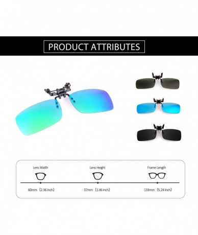 Rimless Clip-on Flip Up Polarized Rimless Rectangle Sunglasses Over Prescription Glasses for Men Women - CQ18N0CS56S $23.03