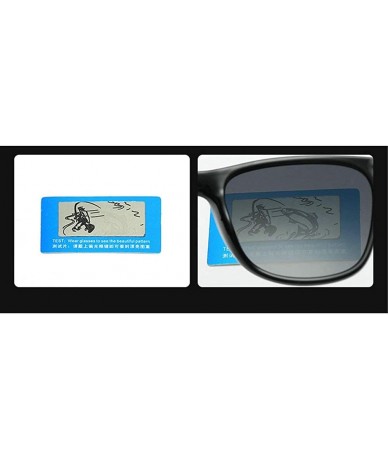 Goggle Fashion Polarized Sunglasses Double beam TR90 Square Frame Mens Goggle UV400 - Blue - CS18UDEYAS5 $26.47