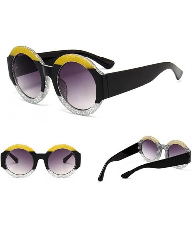 Round New Designer Round Sunglasses for Women Retro Modern Shiny Shades - 7 - C918ECTOHGX $30.12