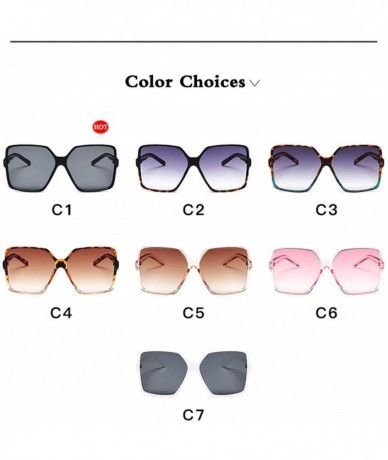 Oversized Vintage Oversize Square Sunglasses Women Luxury Big Frame Sun Glasses Black Fashion Gradient Female Oculos - CS199C...