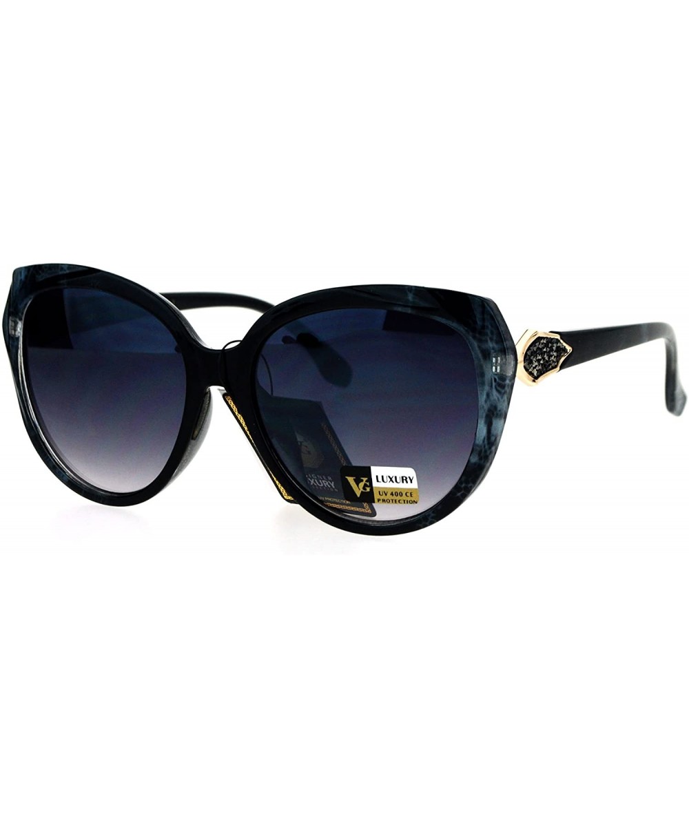 Butterfly Womens Butterfly Frame Sunglasses Drusy-Like Decor Fashion Shades UV 400 - Black Reptile Print - CZ18563LH9W $22.50