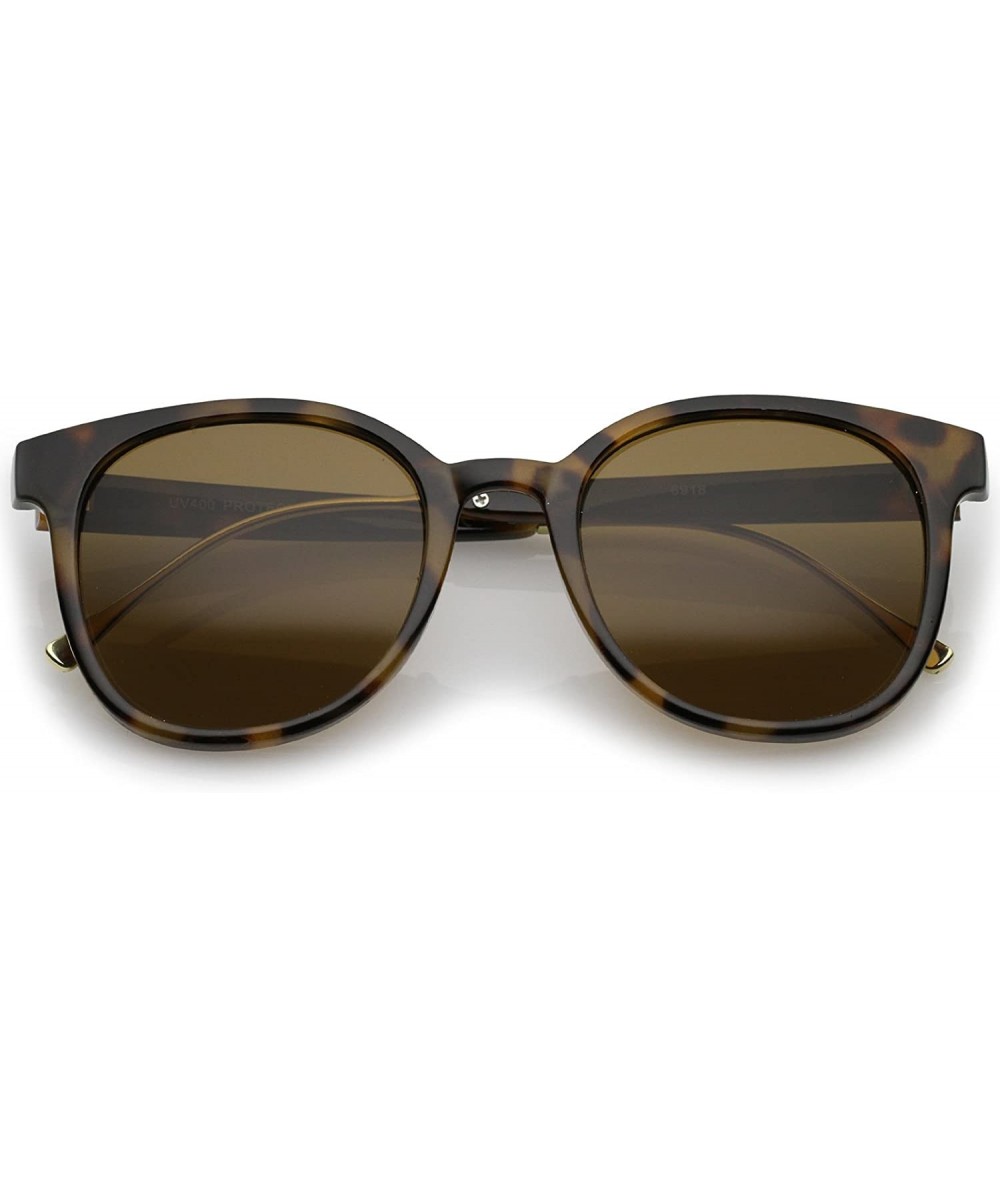 Wayfarer Casual Metal Temple Square Lens Horn Rimmed Sunglasses 52mm - Tortoise-gold / Brown - C012OCKB8AZ $20.02