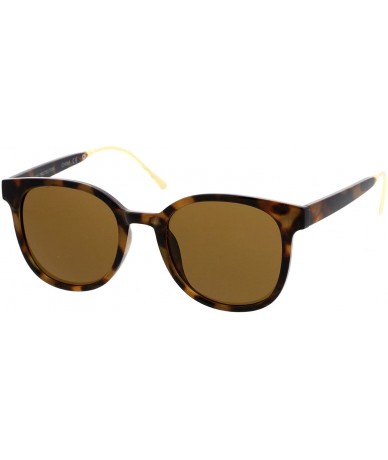 Wayfarer Casual Metal Temple Square Lens Horn Rimmed Sunglasses 52mm - Tortoise-gold / Brown - C012OCKB8AZ $20.02