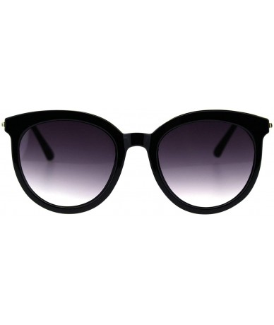 Round Womens Fashion Sunglasses Round Butterfly Double Frame UV 400 - Black Gold (Smoke) - CQ18UMEMGKE $20.08