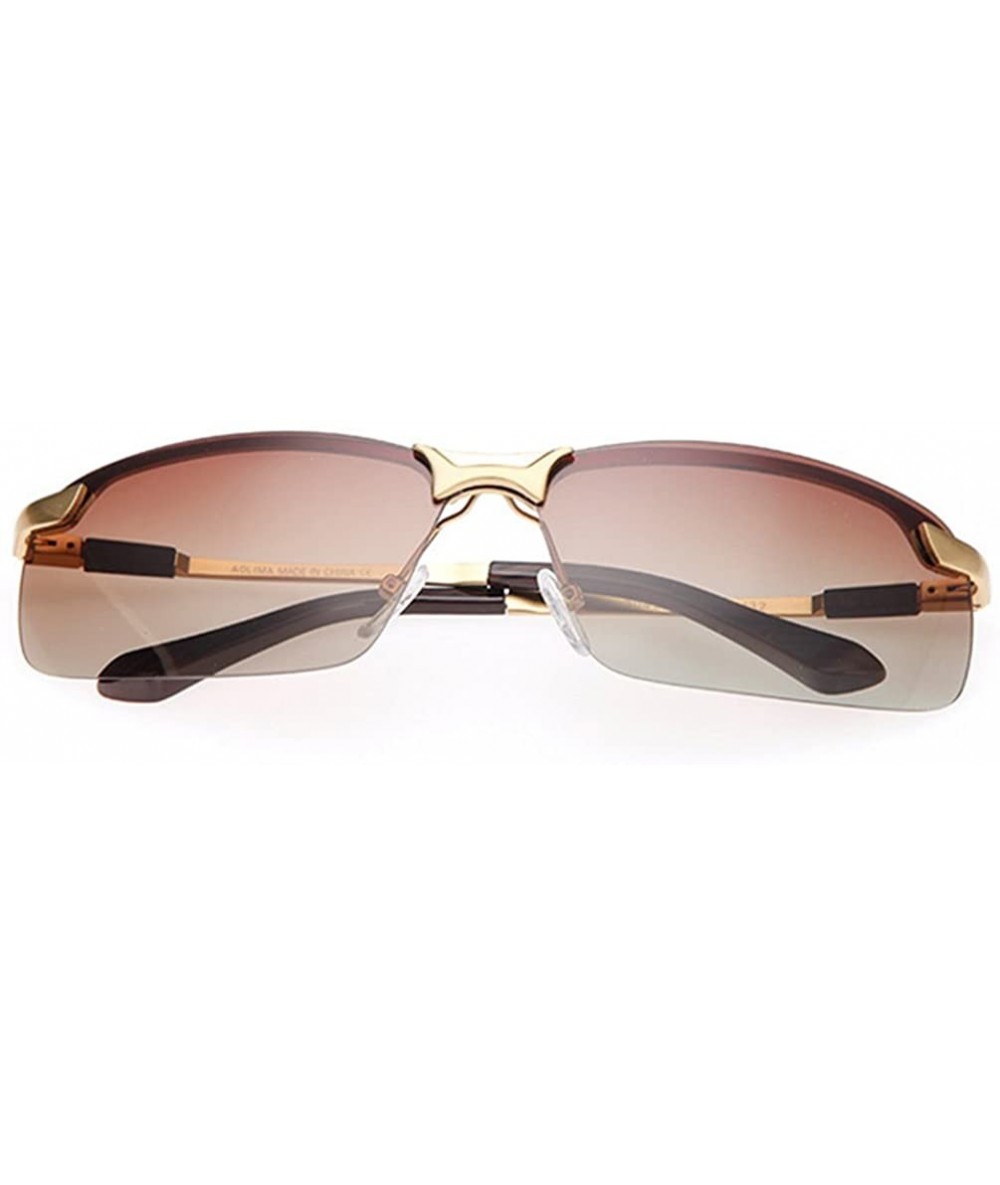 Square Enjoy the sun rimless sunglasses sports sunglasses - Gold/Red - CY11Z5IH1ZL $37.12