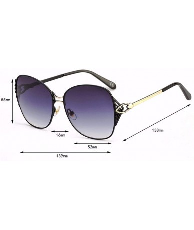 Aviator Sunglasses Female Sunglasses Large Frame Metal Ocean Film - D - CD18QO9EQYL $65.66