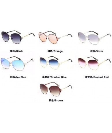 Aviator Sunglasses Female Sunglasses Large Frame Metal Ocean Film - D - CD18QO9EQYL $65.66