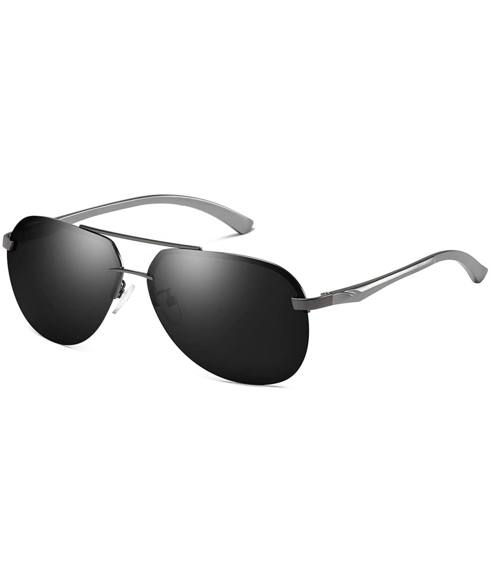 Aviator Classic Style Aviator Sunglasses Polarized 100% UV 400 Protection for Men - Grey Frame/Grey Lens - CR18Y2ECC0N $82.80