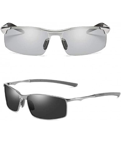 Rectangular 2020 Brainart Men's Photochromic Sunglasses with Polarized Lens New - Black - CO199MG2ELK $39.58