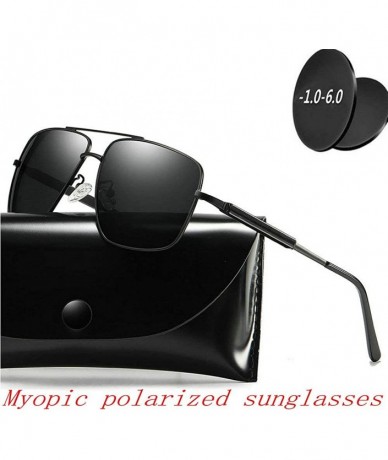 Square Fashion Men Square Metal Frame Brand Designer Myopic polarized sunglasses Optical glasses - CQ18TG6WTNC $42.15