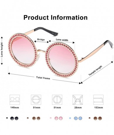 Square Shining Oversized Round Rhinestone Sunglasses Festival Gem Sunnies SJ1095 - CD18D08RDOS $27.93