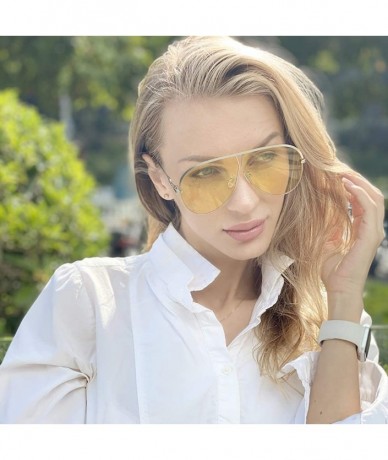 Oversized Classic pilot Sunglasses for men Women oversized Metal Frame retor sunglasses UV 400 Protection - 4 - C5196UCMK6G $...