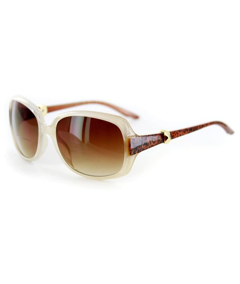 Oversized Sophisticat" Fashion Bifocal Sunglasses Women (Cream w/Amber +2.75) - White W/ Amber Lens - CC11H6M5P1V $41.09