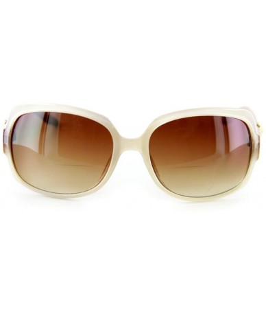 Oversized Sophisticat" Fashion Bifocal Sunglasses Women (Cream w/Amber +2.75) - White W/ Amber Lens - CC11H6M5P1V $41.09