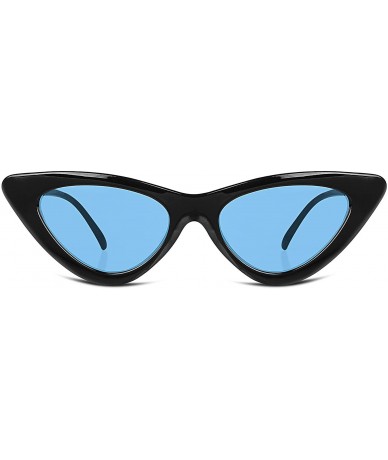 Oversized Vintage Cat Eye Sunglasses Women Clout Goggles Triangle Frame B2248 - 1 Blcak-blue - CL189QKWCIH $17.64