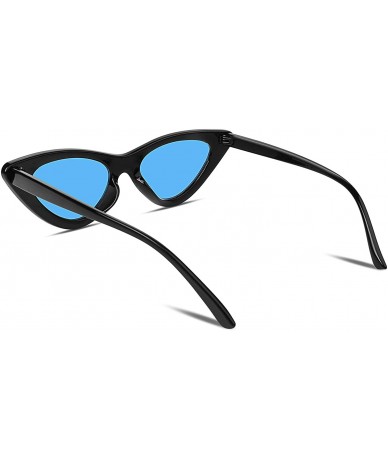 Oversized Vintage Cat Eye Sunglasses Women Clout Goggles Triangle Frame B2248 - 1 Blcak-blue - CL189QKWCIH $17.64